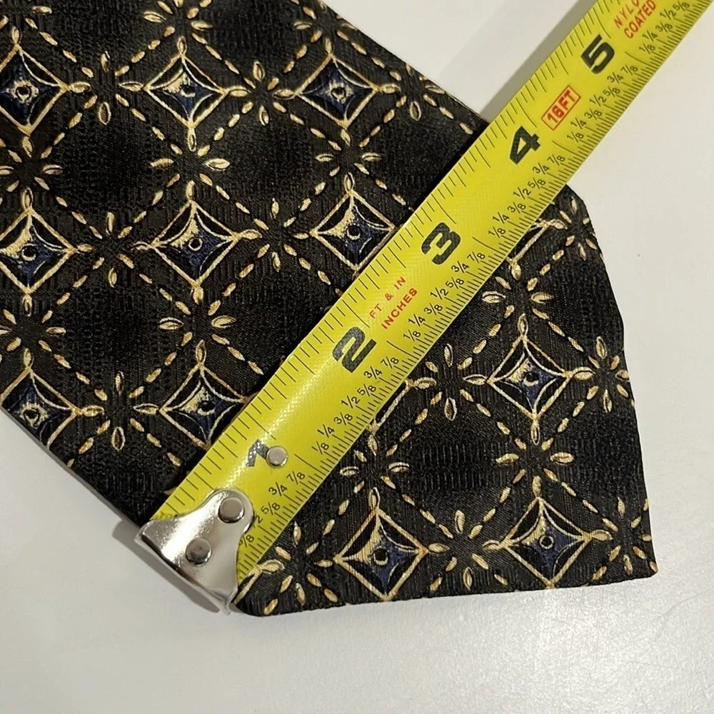 Robert Talbot Best Of Class‎ Men's Silk Tie Olive Beige Geometric Print Classic